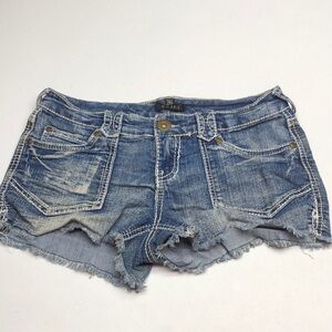 UK2LA Blue Distressed Jean Shorts
